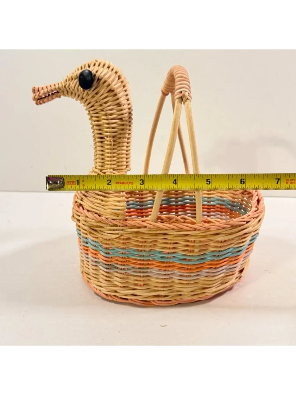 Vintage Wicker Duck Basket Garden Planter Kitchen Storage CUTE